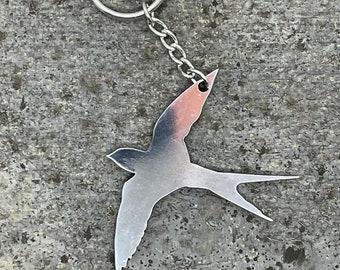 Intercity Swallow Keyring, Polished Aluminum Railwayana Replica
