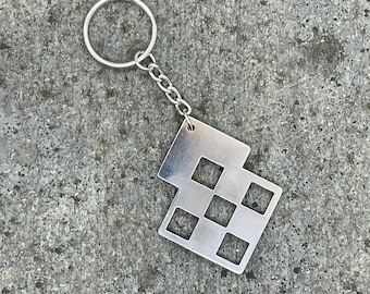 British Rail Railfreight Keyring, Polished Aluminum Replica (40mm)
