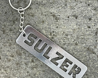 Sulzer Keyring, Polished Aluminum Train Enthusiast Gift