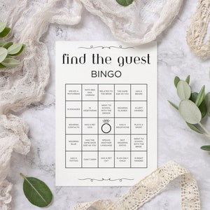 Find the Guest Bingo Bruiloft Vrijgezellenfeest Vrijgezellenfeest Games *gedrukt*
