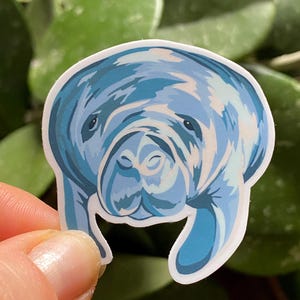 Manatee Sticker: Waterproof Vinyl Decal for Laptop, Water Bottle