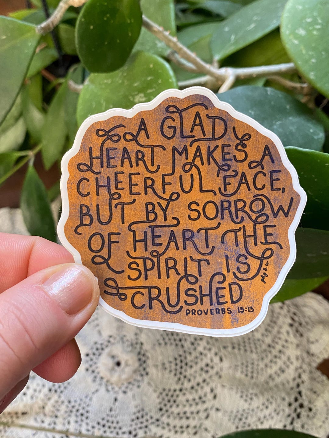 A Glad Heart Sticker, Proverbs 15 13, Christian Artwork, Christian ...