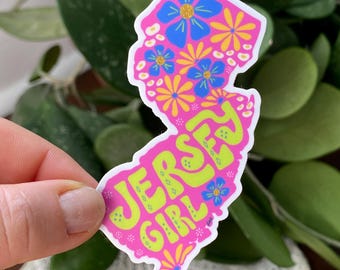 Jersey Girl Sticker, New Jersey State Sticker, State Stickers, Jersey Girl Decal, Waterproof Sticker, Laptop Decal, Vinyl State Sticker