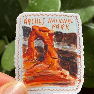 Arches National Park Sticker: Vintage Stamp Style, Waterproof Vinyl Decal