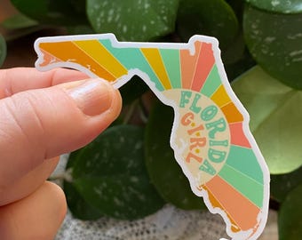 Sticker meisje Florida: Sunshine State, waterdichte vinylsticker