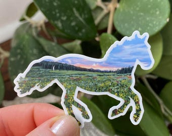 Meadow Horse Sticker: Waterproof Vinyl Decal