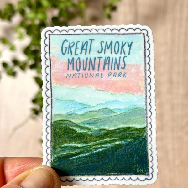 Klistermärke för Great Smoky Mountains nationalpark: Blue Ridge Mountains, North Carolina-presenter, Tennessee, Skydda våra parker, Gåvor för friluftsliv