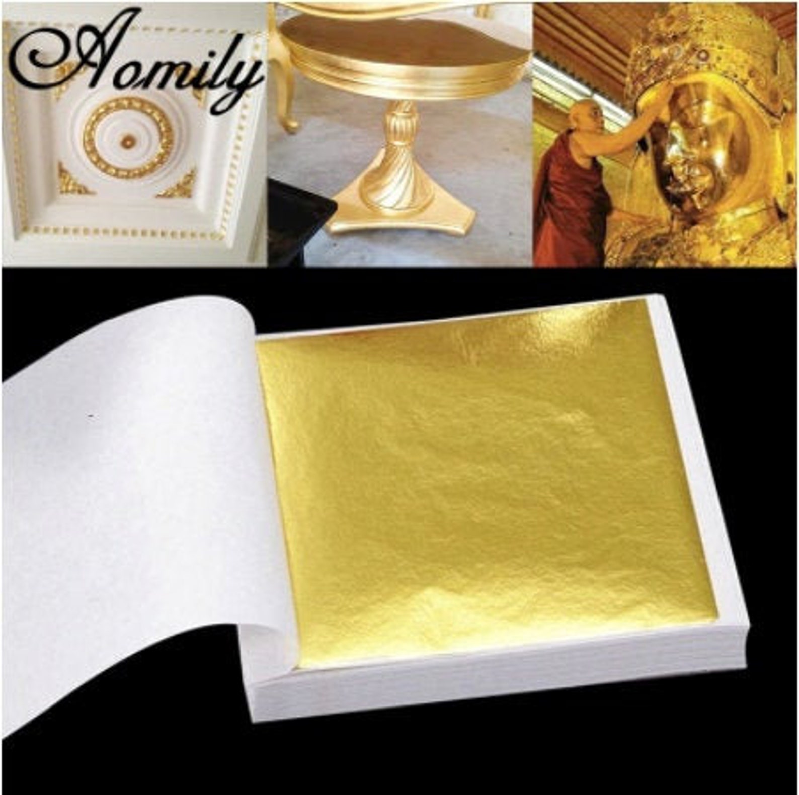 100 Gold Leaf Sheets Practical K Pure Shiny Gold Leaf for - Etsy