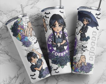 Gobelet Addams du mercredi : gobelet en acier inoxydable horreur gothique