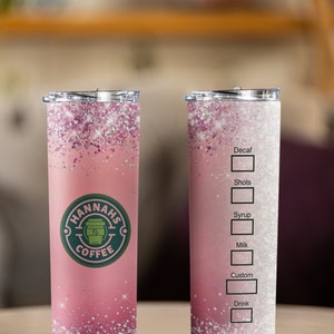 20 oz personalised coffee tumbler metal cup gift , skinny Tumbler, coffee straw Tumbler, pink hot cup , Sublimation Tumbler, travel mug