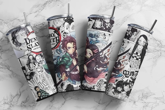 Demon slayer 20oz  Custom Tumbler , Anime fan Personalised Cup Mug Gift , Stainless steel coffee Tumbler , hot & cold drinks flask manga