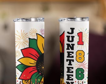 Juneteenth 1865 Party Tumbler | Festive Freedom Day Cup | Black History Celebration | Summer Cookout Tumbler | 20oz Skinny Cup