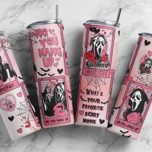 Gobelet rose Scream Ghostface : Mug film d'horreur, 20 oz
