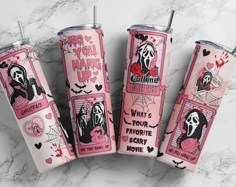 Scream Ghostface Pink Tumbler: Horror Movie Mug, 20oz