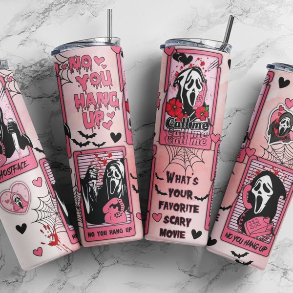 Scream Ghostface Pink Tumbler: Horror Movie Mug, 20oz
