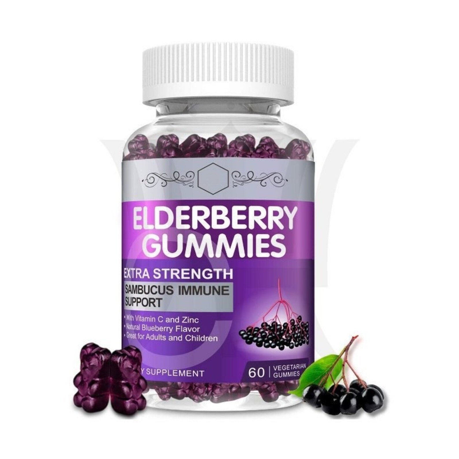 Elderberry Gummies with Vitamin C & Zinc Gluten Free Etsy