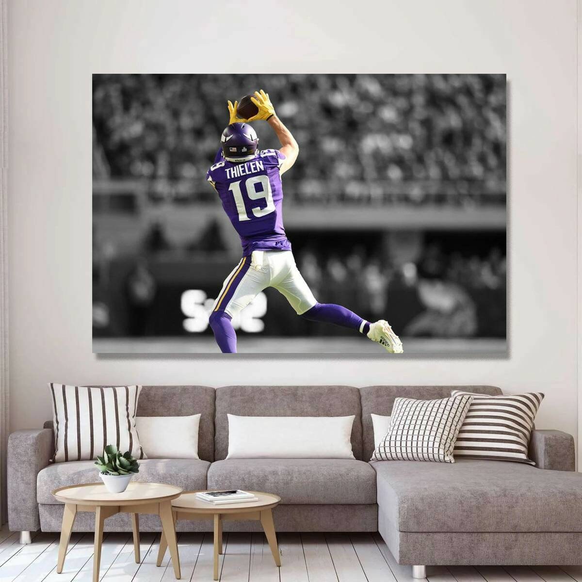 Adam Thielen art Minnesota Vikings wall art Football Fan Etsy