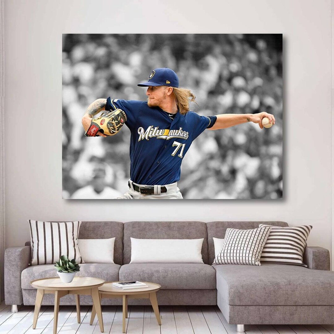 Josh Hader Canvas, Sports Canvas Wall Art, Girls Boys Room Wall Art