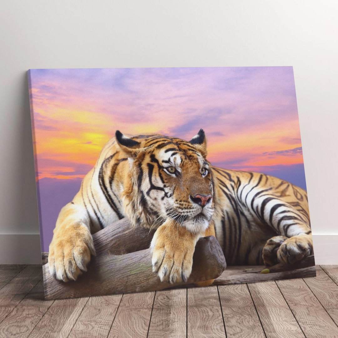Tiger Feline Big Cat Animal Poster, Canvas Wall Art, Ready to Hang ...