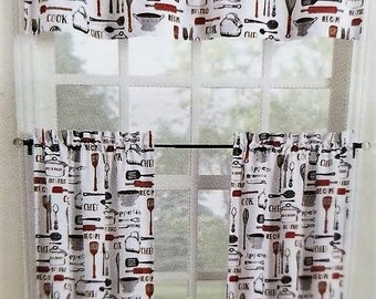 Kitchen Curtains Sets Etsy