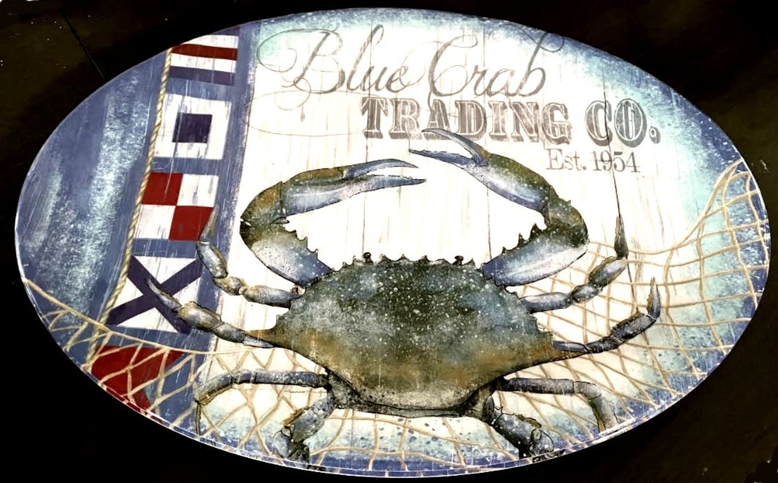 Blue Crab Serving tray 20 X 14 Etsy