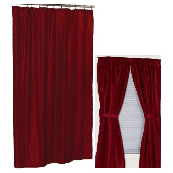 Burgundy Shower and Window Curtain Set Etsy