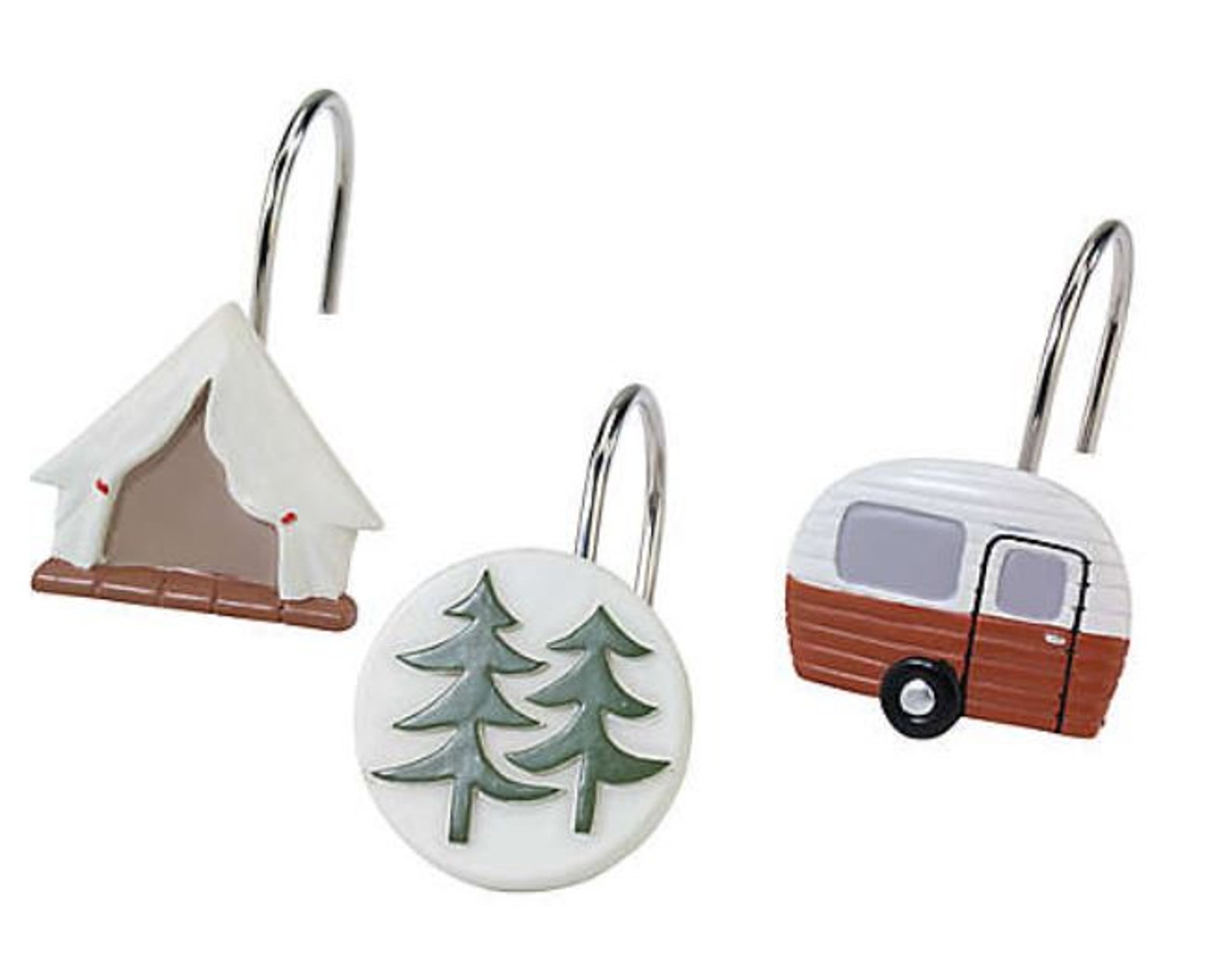 Campers Shower Curtain Hooks 12 Pc Steel Etsy