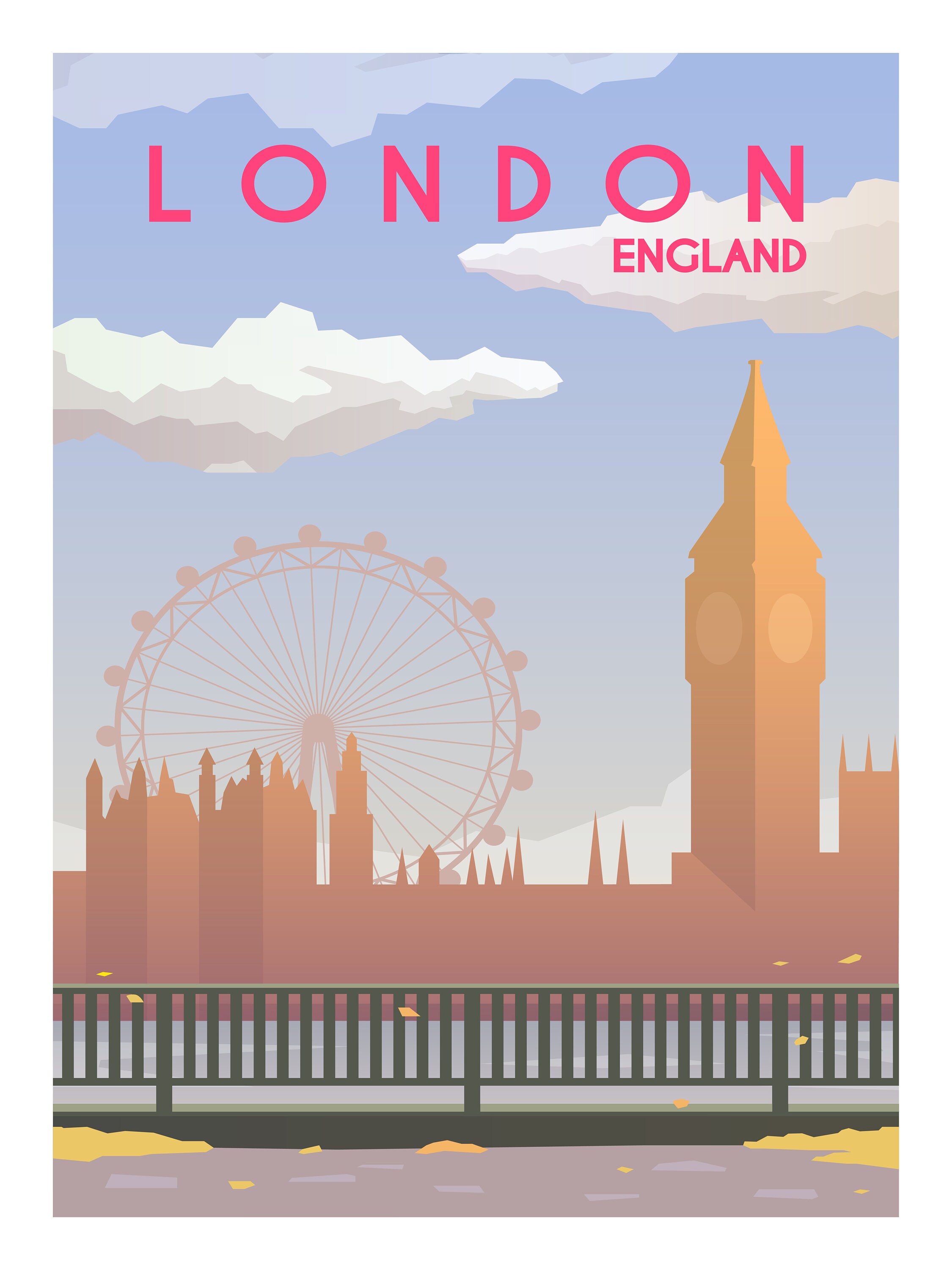 London Travel Print Digital Download, London England Travel Poster ...