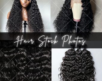 Deep Wave Curly Hair Website Stock Photos, Pre Made, Wig and Bundles Stock Photos, Hair Business Photos
