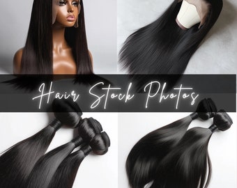 Straight Black Hair Website Stock Photos, Pre Made, African American Beauty Model, Wig and Bundles Stock Photos, Hair Business