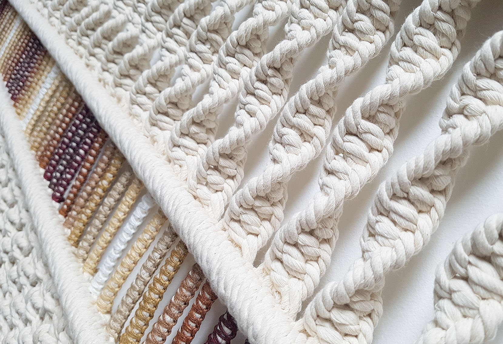 Unique Mixed-fiber Boho Macrame Wall Hanging Contemporary Fiber Art ...