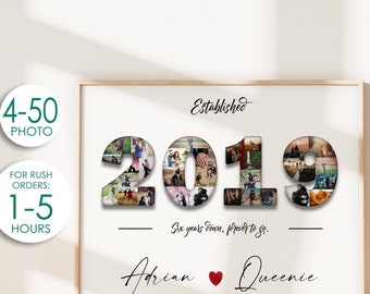 Collage de fotos del 6.º aniversario, Aniversario de Hierro (Producto digital)