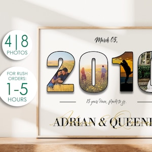 Regalo del 15.º aniversario, collage de fotos personalizado, regalo del 15.º aniversario para esposa y esposo, 15.º aniversario, 15.º aniversario de bodas