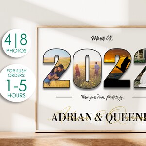 Regalo del tercer aniversario, collage de cuero personalizado para aniversario, collage de fotos del tercer aniversario, regalo para esposo, novio, esposa, ella o él