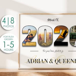 Regalo personalizzato per il quinto anniversario per il marito / Collage di foto del quinto anno / Regalo per il quinto anniversario per il fidanzato / Collage del quinto anniversario