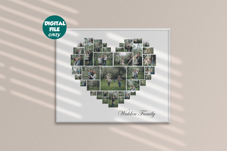 Picture Collage Gift Custom Heart Collage for Family Housewarming Gift for Family Personalized Family Gift Family Home Sign Wall D\u00e9cor