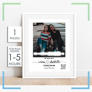 Regali per il migliore amico, Migliore amico, Regalo Soundwave + Codice QR per il migliore amico, Regalo fotografico per BFF, Stampa poster, Regalo di amicizia