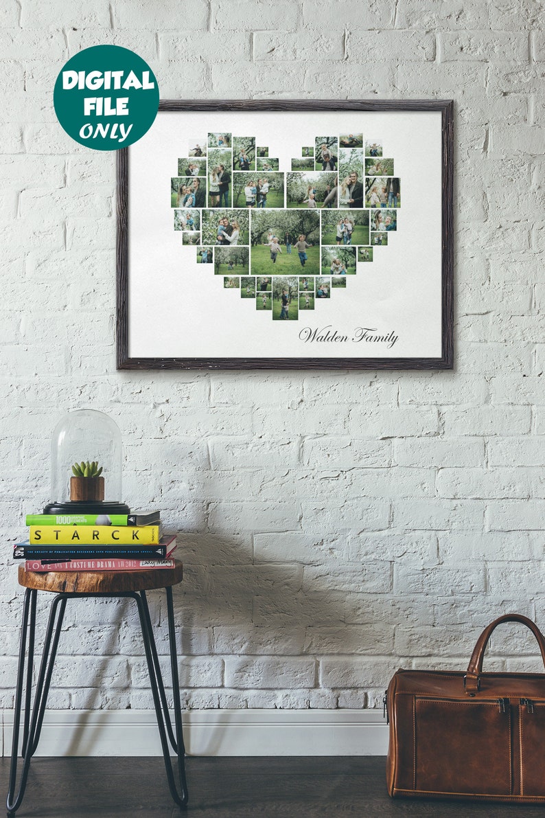 Picture Collage Gift Custom Heart Collage for Family Housewarming Gift for Family Personalized Family Gift Family Home Sign Wall D\u00e9cor