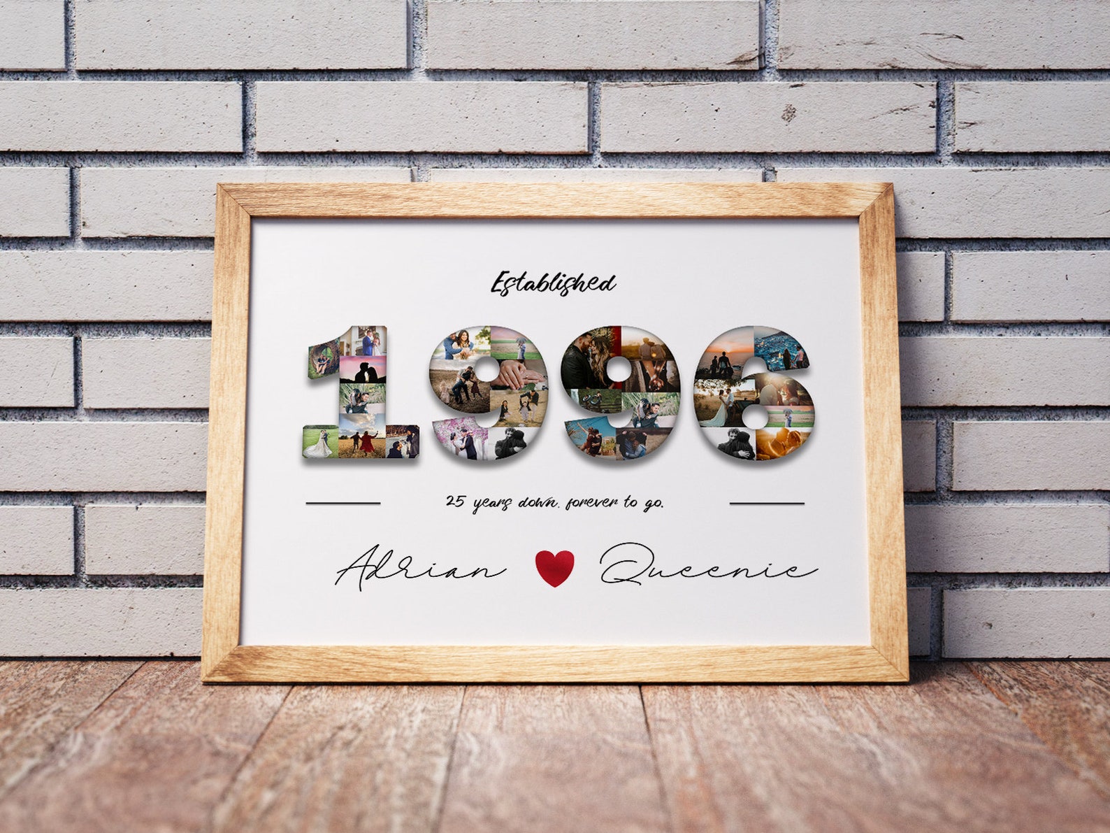 25. Jahrestag Geschenk für Mann Individuelle Nummer Etsy