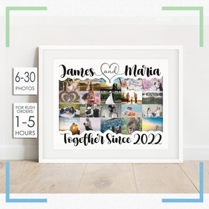 First Year Wedding Anniversary Gift, Custom Photo Collage Gift for Husband, Paper Anniversary Gift for Him, Couples Gift, Gift for Boyfriend