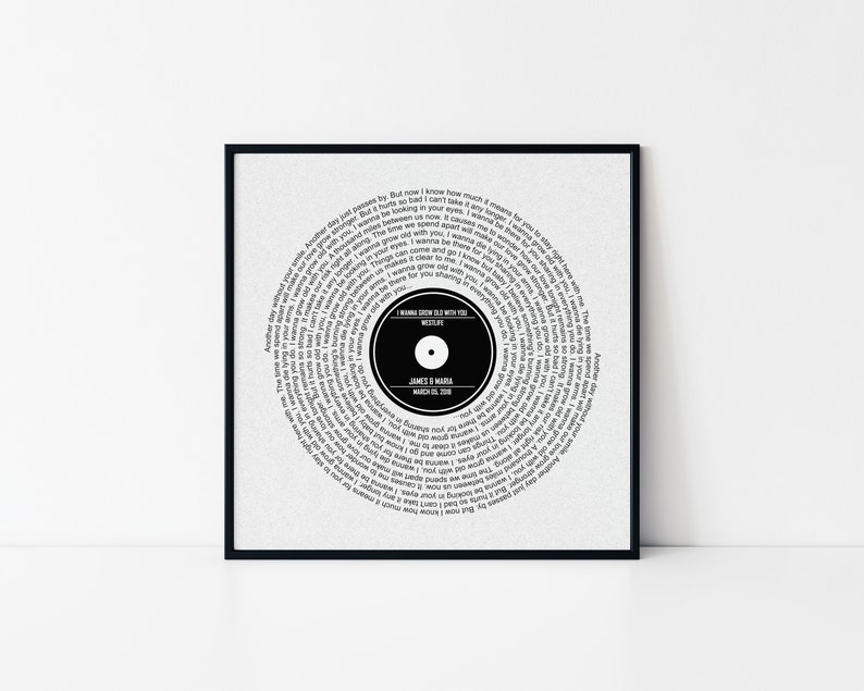 Personalized Song Lyrics Printable First Dance Lyrics First Etsy