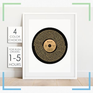 Regali di anniversario personalizzati per il marito, regalo di anniversario di 1 anno per il fidanzato, stampa dei testi delle canzoni, regali di anniversario di 1 anno per la fidanzata
