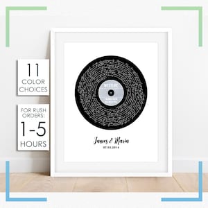 Song Lyrics Wall Art, First Dance Lyrics Art, 1st Anniversary Gift for Husband, Wedding Song Lyrics Print, First Dance Song Lyrics