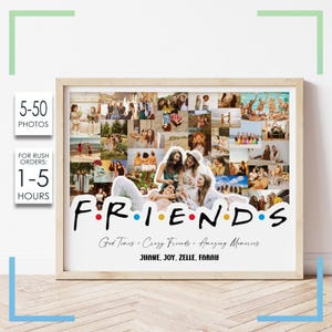 Custom Friends Word Photo Collage, Best Friend Gift, Friendship Day Gift, Best Friends Forever, Personalized Printable BFF collage