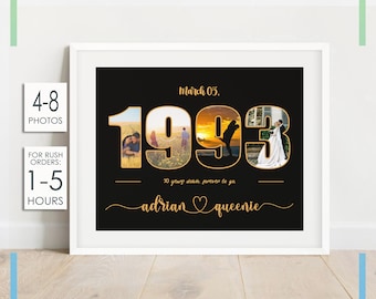 30th Anniversary Collage Gift for Parents | 30th Anniversary Gift | Number Photo Collage | 30 Years of Marriage | Parents Anniversary Gift
