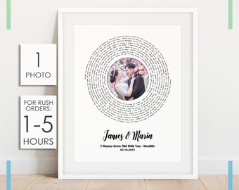 Benutzerdefinierte Songtexte Wandkunst, Geschenk für Frau, personalisierte Hochzeitsliedtexte Kunst, erster Tanzsong Druck, Geschenk für Mann und Frau