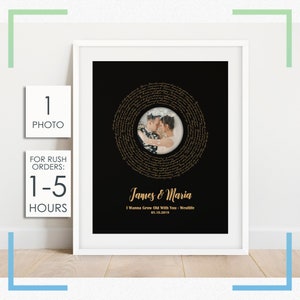 Song Lyrics Wall Art, 1 Year Anniversary Gift, Wedding Song Lyrics Art Print, First Dance Song Print, Gift for Husband and Wife