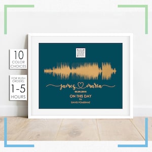 Anniversary Gifts | Custom Sound Wave with QR Code Art | QR Code Wedding | Song Soundwave | Gift for Husband | Gift for Boyfriend