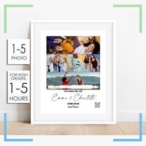 Collage digitale personalizzato "Bestie", regalo personalizzato per migliori amiche, collage fotografico personalizzato "Besties for Life", regalo per la migliore amica, idee regalo per gli amici