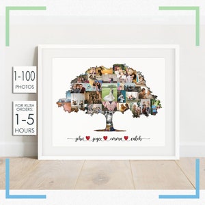 Personalized Family Tree Collage, Family Tree Photo Collage, Tree Family Gift, Family Photo Gift, Family Keepsake, Custom Family Tree Gift